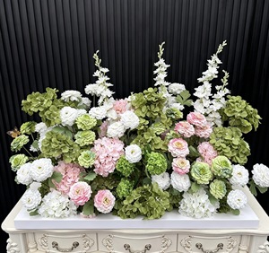 Decoración Floral Realista para el Pasillo de <span class=keywords><strong>Boda</strong></span>, Arreglos de Flores Artificiales Verdes y Blancas para el Pasillo, Flores para el Suelo del Pasillo - Product Image 4