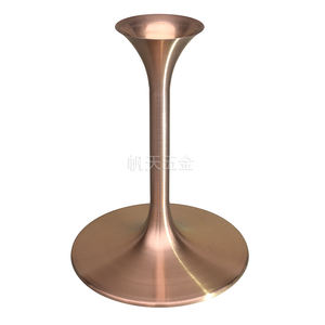 Base de <span class=keywords><strong>pied</strong></span> de table <span class=keywords><strong>tulipe</strong></span> en <span class=keywords><strong>métal</strong></span> or rose en acier inoxydable style moderne direct personnalisé en gros par l'usine - Product Image 2
