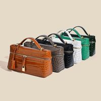 Nouveau Sac à Déjeuner Femme en Cuir Véritable 2026 Motif Crocodile Fermeture Éclair Simplicité Urbaine LP23 Sac à Bandoulière Croisé