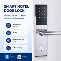 QISIDUN 酒店不锈钢智能锁 TTlock TTHotel WiFi RFID卡键盘电子手柄智能酒店门锁系统