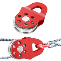 Poulie de treuil bloc arrachement poulie de remorquage 50LB Max charge utile robuste en acier allié rouge camion tracteur ATV UTV
