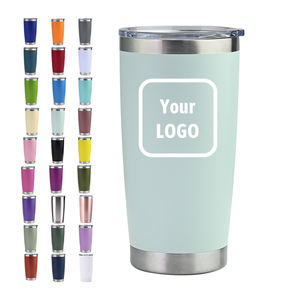 Gobelet isotherme en acier inoxydable de 20 oz, à double paroi, pour les voyages, tasse à café durable, revêtement en poudre, tasse thermique avec couvercle coulissant - Product Image 1