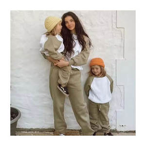 Custom Cotton Family Matching Sweatsuits Hooded Sweat Shirt and Pant Tracking Suit Mom and <strong>Son</strong> Family Matching Outfits - Product Image 4