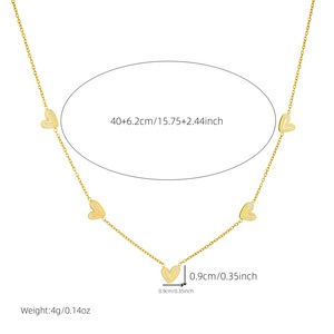 Heart Shape Stainless Steel Jewelry <b>Set</b> Necklace <b>Bracelet</b> Earrings Women's Gift Fashion Accessories - Product Image 4