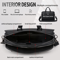 Sac à bandoulière de luxe pour homme en cuir PU souple, grande capacité, durable, pour ordinateur portable 15 pouces