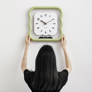 Wozoom <b>Wall</b> <b>Clock</b> Cream Irregular Shape <b>Silent</b> Battery Powered Modern Minimalist Artistic Home Decor - Product Image 2
