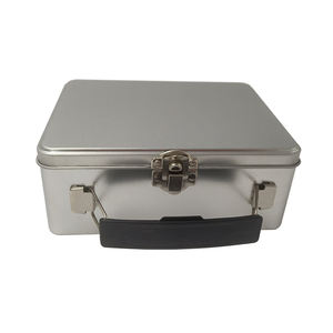 Fiambrera de lata portátil con impresión personalizada, fiambreras de lata rectangulares de grado alimenticio con asa - Product Image 2