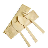 Ensemble de couverts jetables biodégradables en bambou, fabriqués en Chine, cuillères et fourchettes naturelles, écologiques, pour le camping et les fêtes