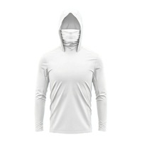 Chaqueta de Pesca con Capucha 2026, Nueva Llegada, Minimalista, Transpirable, con Protección UV, Antibacteriana, de Secado Rápido, con Cubre Rostro, para Hombre, de Poliéster