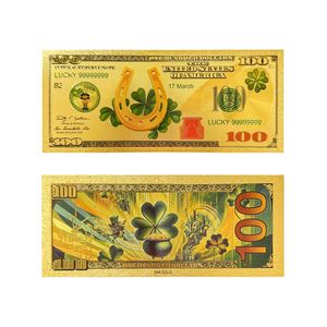 Рекламная акция, водонепроницаемая, 100 банкнота, день Патрика, 24 карат, Золотая фольга, Банкнота для коллекций, подарок - Product Image 5