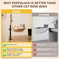 360 °   Hamac pour chat rotatif et réglable pour la maison et le bureau avec étagère amovible pour lit de chat doux et confortable