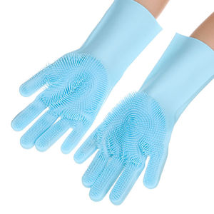 Mitaines de bain et de massage pour animaux de compagnie, en silicone, pour chiens et chats, 120g, vert, bleu, violet, rose, OEM personnalisable - Product Image 5