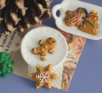 Figurines comestibles de Noël, Bonhomme en pain d'épices, Flocon de neige, Arbre de Noël, Accessoires en résine à base de colle crème, Ornements DIY, Aimants de réfrigérateur