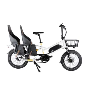 Cheap price Motorlife Family Cargo Bike with Two seats Bicycle Hydraulic disc brakes ebike