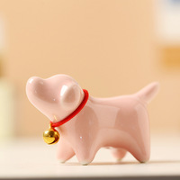 Figurine en céramique moderne et mignonne pour chiot, artisanat animal créatif pour plateau à thé pour animaux de compagnie, ornement de bureau et service à thé, accessoires pour la maison