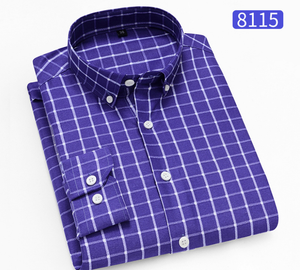 2022 Cute <strong>Peached</strong> Stripe Printed Men's Long Sleeve Check Print Casual <strong>Shirts</strong> - Product Image 3