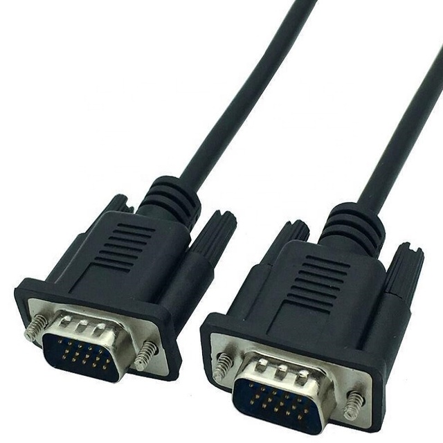 DB15 Male Male VGA Cable 28AWG Customizable Length for Computer Monitor Video Projector PVC Jacket Braid Shielding for HDTV Use