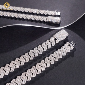 Cadena Cubana de Plata de Ley S925 con Incrustaciones de Moissanita, Estilo Hip Hop, para Hombre y Mujer, Chapada en Rodio, Joyería Fina de Moda - Product Image 4