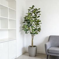 Vente flash : Grand arbre artificiel ficus lyrata de 265 cm, de qualité supérieure, durable, décoration d'intérieur, plante verte artificielle, bonsaï