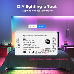 RF từ xa và điều khiển bằng giọng nói thông minh ZigBee <span class=keywords><strong>RGB</strong></span> LED Light Strip điều khiển Alexa pixel Tương Thích Phụ kiện chiếu sáng - Product Image 2