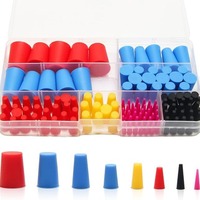 Kit de bouchons coniques en silicone Anken, colorés, électroplaqués, pour couvrir les trous, ensembles de bouchons de protection en caoutchouc, emballage en boîte