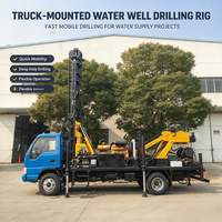 Foreuse rotative diesel portative montée sur camion pour puits d'eau, profondeur max. 500m, composants de pompe, vente en gros personnalisée