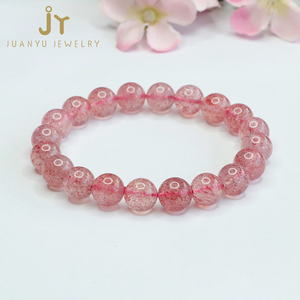 Pedras preciosas e Pulseira De Cristal De Cura De Contas De Cristal Pulseiras Atacado Jóias De Pedra De Quartzo De Morango 3A Pulseira - Product Image 1