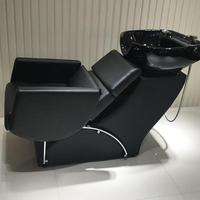 Station de lavage de cheveux professionnelle de haute qualité pour salon de coiffure, avec bac en céramique inclinable et siège réglable