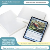 Film transparent en PP pour cartes, simple face, à 5 fils, avec ouverture plate, pour jeu de table, doublure intérieure, housse de protection transparente pour cartes