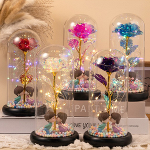 โดมแก้วดีไซน์กุหลาบเคลือบทองพรีเมียม ของตกแต่งบ้านสุดหรู ของขวัญสำหรับวันวาเลนไทน์ วันเกิด หรือโอกาสพิเศษสุดโรแมนติก - Product Image 6