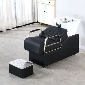 Sillón de Lavado de Cabello de Cuero Sintético de Alta Calidad con Esponja Cerámica, Duradero, en Oferta, para Salones de Belleza, Barberías y Spas - Product Image 4