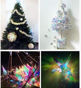 02XC 새로운 디자인 PET 스팽글 필름 롤 자수 및 애완 동물 장식 스팽글을위한 레인보우 프린트 색상 - Product Image 6