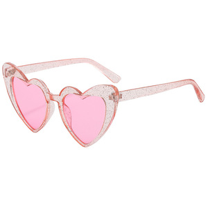 Shiny <span class=keywords><strong>Pink</strong></span> Heart Shaped Óculos De Sol Para As Mulheres Moda Amor Bonito Óculos Com Filtro Uv400 Atividades Do Partido - Product Image 4