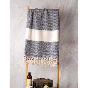 Turkish Peshtemal 100% Cotton Bath <b>Towel</b> Set Quick-Dry High Quality <b>Large</b> Zigzag Design - Product Image 3