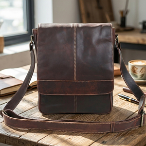 Wholesale Supply Professional Leather Crossbody Bag with Multiple Organizer Compartments for Work Travel and Daily Use For Sale - Product Image 5