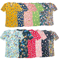 Blouse unisexe pour hôpital dentaire, hauts de travail imprimés de dessins animés mignons, tenues décontractées à manches courtes pour infirmières et toilettage d'animaux