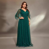 Robe de soirée en mousseline de soie verte Robe de soirée longue au sol Robe de grande taille pour les fêtes d'été