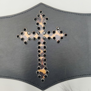 Corset steampunk <span class=keywords><strong>pirate</strong></span> pour femmes, <span class=keywords><strong>ceinture</strong></span> rétro cintrée avec boucle large vintage, bande élastique, matériaux en PU et en plastique - Product Image 2