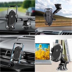 Support de téléphone de voiture flexible 2-en-1 en ABS avec fixation adhésive puissante pour tableau de bord, compatible iPad, noir, stable et sécurisé - Product Image 4