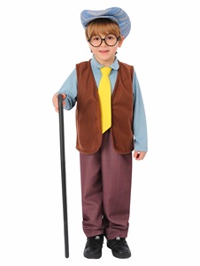<span class=keywords><strong>Disfraz</strong></span> <span class=keywords><strong>de</strong></span> abuela a juego para la familia para el 100.º aniversario/Halloween con peluca, gafas, bastón y guantes - Paquete al por mayor para niños, mujeres y hombres - Product Image 5
