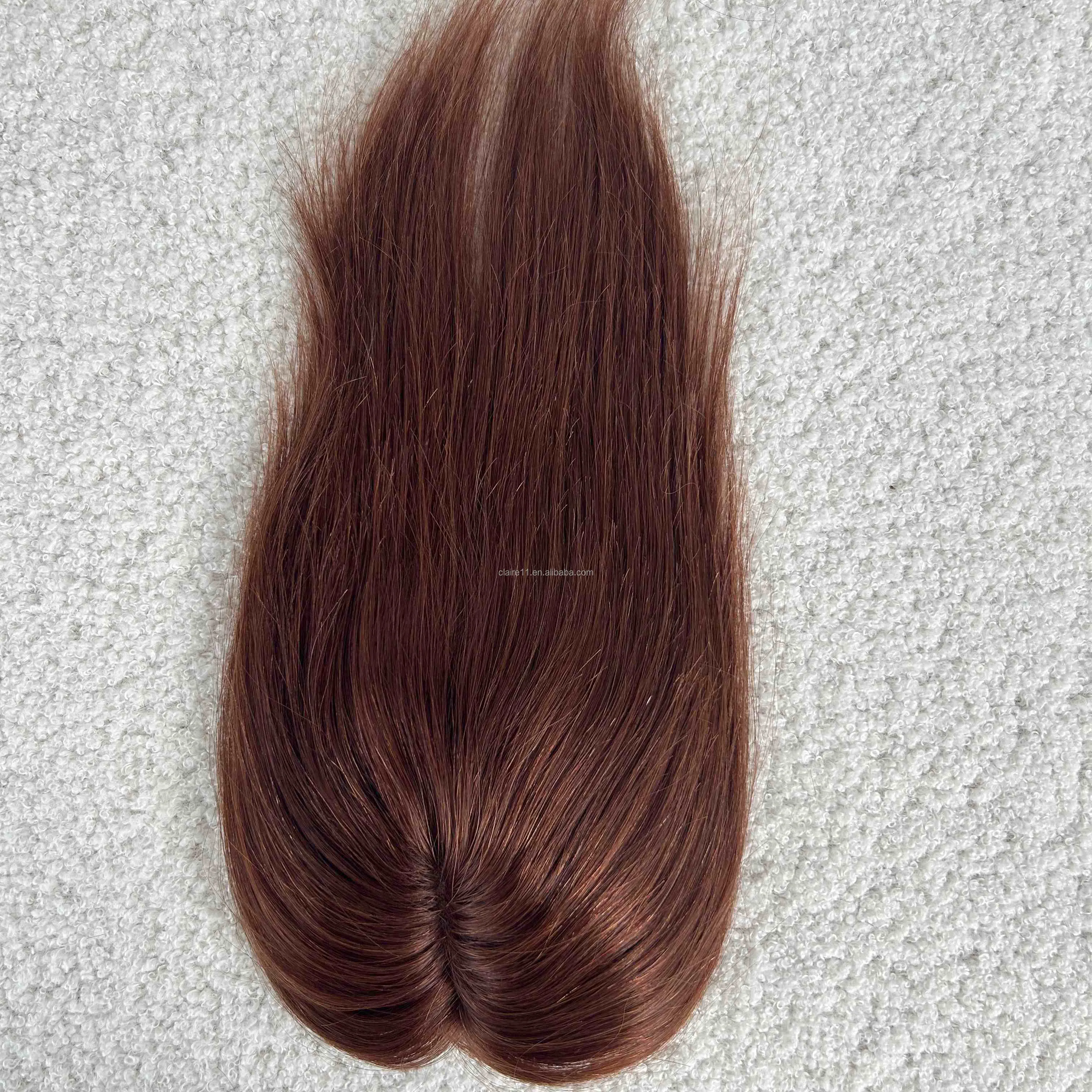 Kunden spezifische 6x6 inch lange Echthaar Topper Mono Brown Balayage Hair Topper für Frauen Echthaar