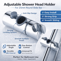 Support de fixation réglable en chrome poli pour rail de douche, glissière de douche en plastique ABS pour hôtel, appartement, villa