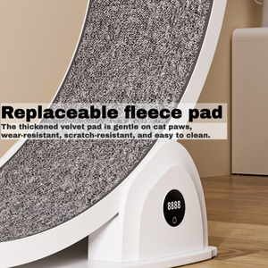 可更换抓绒垫静音健身轮猫跑步机，带数字显示功能，膝部统计数据可视化 - Product Image 3