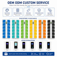 Gabinete de Almacenamiento Inteligente de Acero Personalizado OEM ODM para Proyectos de Fábrica, Gimnasio, Oficina y Escuela con Control de Acceso Digital y Casillero RFID