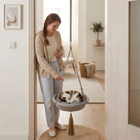 Hamac pour chat USMILEPET à suspendre sur le cadre de porte, avec tissu doux amovible et lavable, espace de repos et de balancement 3 en 1, jusqu'à 8 kg
