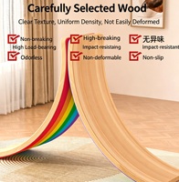 Tabla de Equilibrio de Madera Maciza, Ecológica, No Tóxica, Resistente y Portátil, para Niños, Bebés, Yoga, Fitness, Entrenamiento Sensorial Montessori