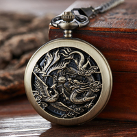 Montre de poche mécanique rétro, nouvelle collection, boule de jeu, Steampunk, squelette, coupe-vent, horloge, Double chasseur, chaîne, cadeau