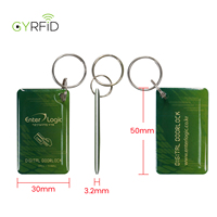 Gantungan Kunci RFID Epoxy PVC Custom 125kHz T5577 TK4100, Kartu Kunci NFC Epoxy untuk Kontrol Akses