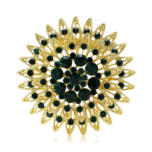 Broches de Flor de Cristal con Incrustaciones de Diamantes en Forma de Corazón de Durazno, Diseño Hueco, Chapados en Oro, Unisex, Regalos para Bodas, Compromisos y Fiestas - Product Image 1