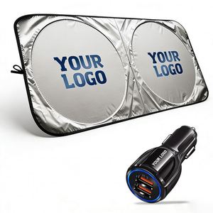 Parasol de Coche Personalizado al por Mayor, Parasol de Poliéster Plateado para Regalo Empresarial, Parasol para Parabrisas con Logotipo Personalizado - Product Image 1